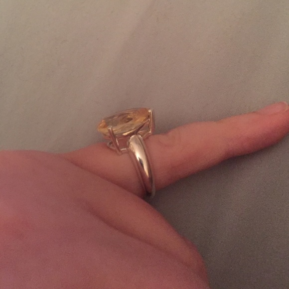Sterling Silver Pear Shaped Citrine Ring size 6❤️ - Picture 2 of 4